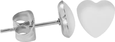 Produktbild von Chirurgenstahl Ohrstecker Emaille Herz Farbe - Weiß