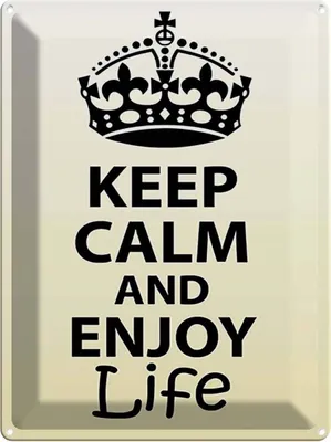 Produktbild von vianmo Blechschild 40x30 cm Keep Calm and enjoy life Yoga