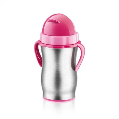 Produktbild von Tescoma Kinder-Isolierflasche mit Trinkhalm BAMBINI 300 ml, rostfrei, rosa