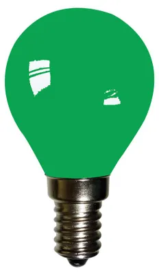 Zdjęcie produktu dla Żarówka LED z żarnikiem kroplowy 2W E14 kolor zielony 30lm