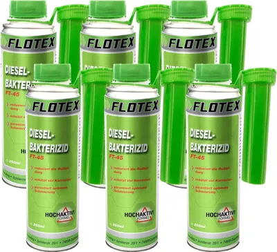 Produktbild von Flotex Diesel Bakterizid 6 x 250ml Desinfektion für Dieselmotoren, Heizölsysteme