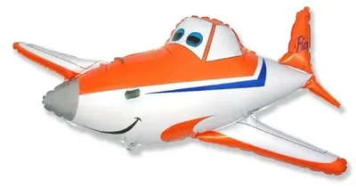 Image de Ballon en forme d'avion souriant, 60 cm - Flexmetal