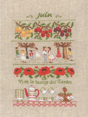 Produktbild von Le Bonheur des Dames Kreuzstich Set "Juni", Zählmuster, 18x28cm