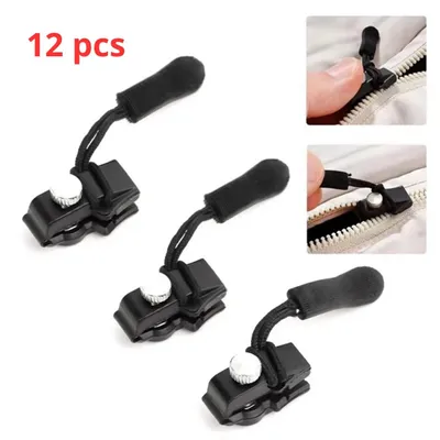 Produktbild von Reißverschluss Reparatur Set 12 Stück universelle Zipper ohne Nähen für Jacken Taschen - ZipFix