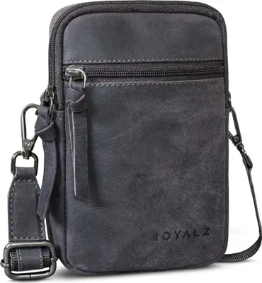 Produktbild von ROYALZ "Gilbert" 3-in-1 Umhängetasche Herren Klein Leder - Multifunktionale Tasche klein als Gürteltasche Schultertasche und Handytasche - kleine Ledertasche zum Umhängen