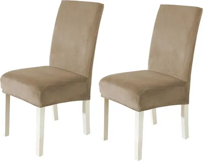 Obrázok produktu pre Velvet Poťahy na Stoličky do Jedálne 2 Kusy, Univerzálne Stretch Poťahy, Odnímateľné, Prateľné, Camel
