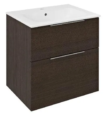 Image de Sapho Cirasa - Meuble lavabo, 59x64x46 cm, 2 tiroirs, pin rustique CR601-1616