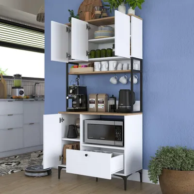 Immagine prodotto di Rapone - Credenza, 90x38x184h cm Bianco, un Cassetto