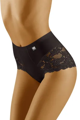 Produktbild von Wolbar wb406 dame unterhose slip hoher bund spitze unterwäsche, schwarz, m
