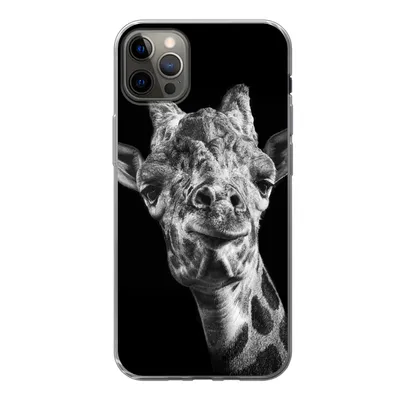 Produktbild von MuchoWow® Handyhülle Schutzhülle Hülle für iPhone 13 Pro Max Giraffe - Tier - Schwarz - Weiß Silikon Softcase Handy Hülle - Mobiltelefon