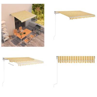 Produktbild von vidaXL Markise Automatisch Einziehbar 300x250 cm Gelb und Weiß - Markise - Markisen - Sonnendach - Sonnendächer