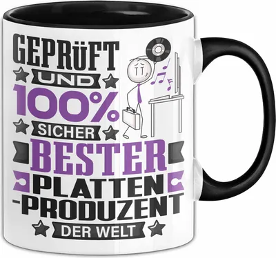Produktbild von Plattenproduzent Geschenk Lustiger Spruch für Plattenproduzent Geschenkidee Bester Plattenproduzent Der Welt (Schwarz)