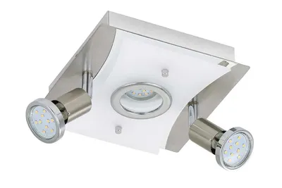 Produktbild von Briloner LED Deckenleuchte eckig mit Strahlern RIPOSO 3flg nickel matt