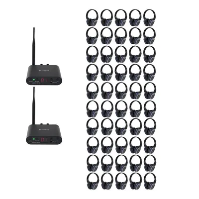 Produktbild von Retekess TA004S Silent Disco Kabelloser Kopfhörer, Audiosystem Verbesserte Version, 3-Kanal mit Bluetooth, faltbar, für Fernseher, Yoga, Fitness