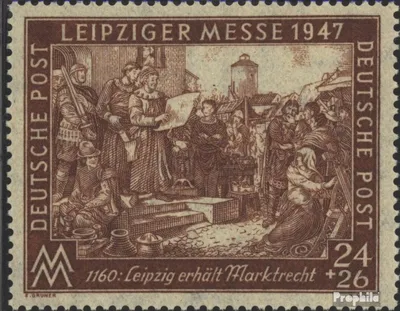 Produktbild von Briefmarken Alliierte Bes.-Gem.Ausg. 1947 Mi 941I D, mit Linienzähnung 13 1/4 postfrisch Leipziger Messe