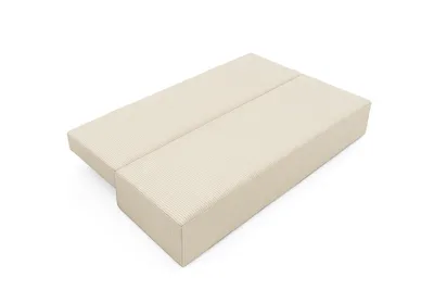 Produktbild von Sofello Kleines Sofa mit Schlaffunktion LUNO Creme – Moderne Cordsofa für Ihr Wohnzimmer, Schlaffläche: 204×144 cm