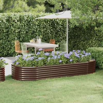 Produktbild von The Living Store Hochbeet Pulverbeschichteter Stahl 249x100x36 cm Braun