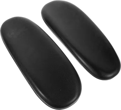 Immagine prodotto di 2 cuscini per braccioli, in ecopelle, colore nero, per sedia da ufficio