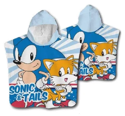 Produktbild von Sonic The Hedgehog Badeponcho Kinder Poncho mit Kapuze 50 x 100cm