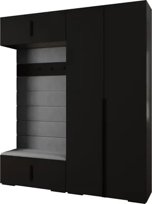 Produktbild von MEBLE KRYSPOL Inova 1 Möbelset Garderobe, 236,7x200x47cm - Schwarz, Manila 16, Schwarz