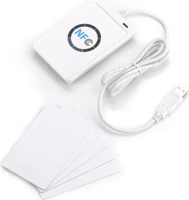 Image de Lecteur NFC RFID ACR122U Lecteur de cartes à puce sans contact avec câble et 5 cartes à puce