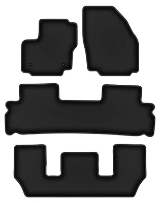 Produktbild von Velours-Fußmatten für Ford S-MAX MK1 FL 2012-2015 (7-Sitzer) – 4-tlg, Schwarz, passgenau – Wielganizator DURBAN