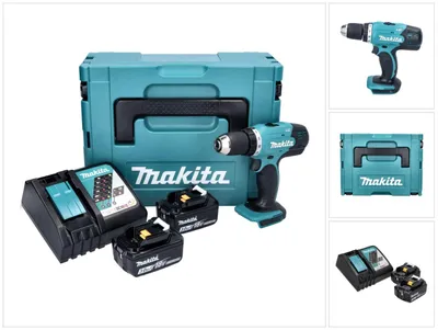 Obrázek produktu pro Akumulátorová vrtačka Makita DDF 453 RFJ 18 V 42 Nm + 2x akumulátor 3,0 Ah + nabíječka + Makpac