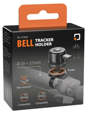 Produktbild von Fahrradklingel mit verstecktem Tracker-Halter für Apple AirTag, regenfest, 20-22 mm Lenker