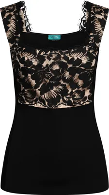 Produktbild von Elegantes Damen Oberteil Noir Temptation in Schwarz mit floraler Spitze