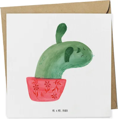 Produktbild von Mr. & Mrs. Panda Grußkarte Kaktus Mama - Weiß - Geschenk, Motivation, Klappkarte, Glückwunschkarte, Quote, Ärger, Kakteen, doppelkarte, anlasskarte, faltkarte, Büro