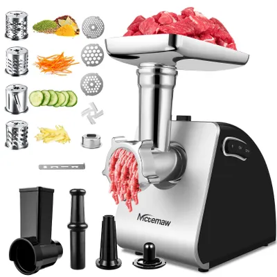 Fleischwolf 2000 W, 5-in-1 mit Wurstfüller und Keksaufsatz