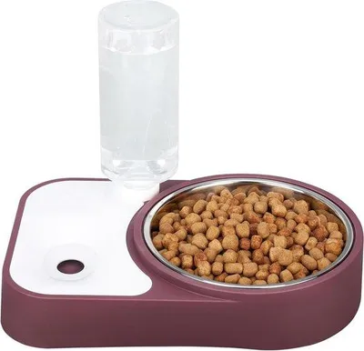 Obrázek produktu pro Automatické napáječe/misky pro domácí mazlíčky – objem 500 ml – gravitační dávkovače krmiva – napáječe/misky pro kočky, malé/střední/velké psy, králíky a další zvířata