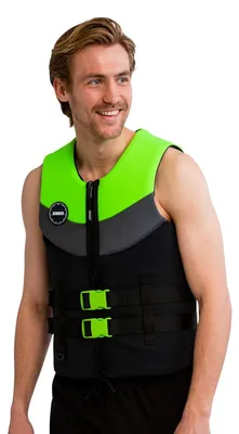 Image de Gilet de natation en néoprène Jobe pour homme, vert tilleul - Protection contre les chocs - Wakeboard - Taille : M