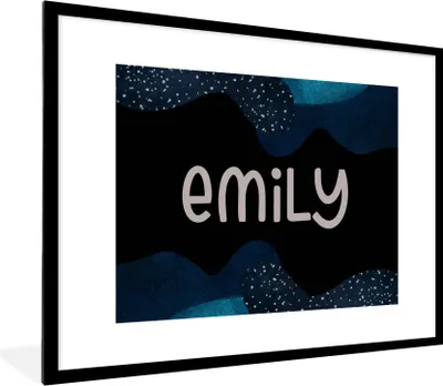 Produktbild von MuchoWow® Gerahmtes Poster Emily - Pastell - Mädchen 80x60 cm - Poster mit Schwarzem Bilderrahmen Wandposter Rahmen Foto Bilder - Schlafzimmer-Dekorationen - Fotoposter