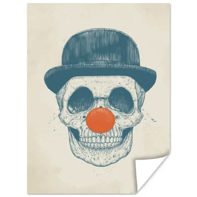 Produktbild von MuchoWow® Poster Totenkopf - Clown - Hut - Orange 30x40 cm - Wandplakat - Poster Kinderzimmer