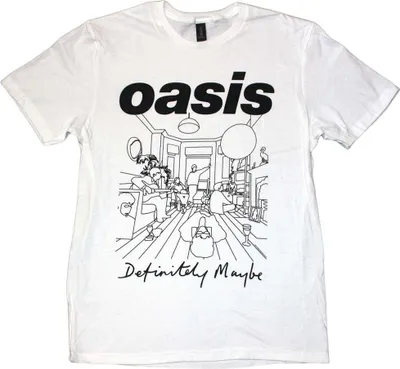Zdjęcie produktu dla Oasis Definitely Maybe Line Drawing White 2XL Koszulka