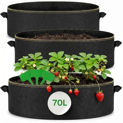 Zdjęcie produktu dla Torba do uprawy 70 L - Ø 60 cm - Włóknina - Czarny - Zestaw 3 szt.