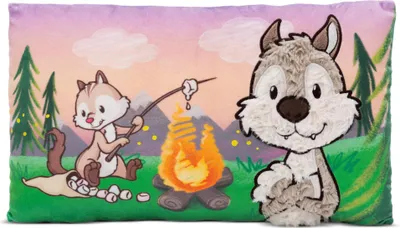 Produktbild von NICI Forest Friends Kinder Kissen Wolf Winny & Streifenhörnchen JoJo 43x25cm - Rechteckiges Kuschelkissen flauschig, Für Mädchen, Jungen & Babys Erwachsene – 49954