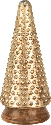 Produktbild von Clayre & Eef Weihnachtsdekoration Weihnachtsbaum Ø 14x31 cm Goldfarbig Glas
