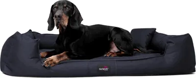 Produktbild von tierlando® Orthopädisches Hundebett GOOFY >> inkl. Matratzenschoner << Polyester - Größe: 110x90cm | Farbe: 25 Navy Dunkelblau