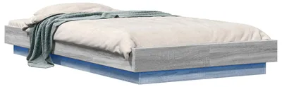 Image de vidaXL Sommier avec LED Gris Sonoma 80 x 200 cm Panneau de particules