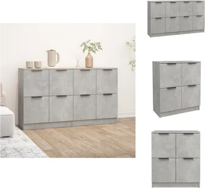 Produktbild von vidaXL Sideboards 2 Stk Betongrau 60x30x70 cm Holzwerkstoff -  Sideboards