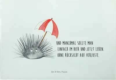 Produktbild von Mr. & Mrs. Panda Schneidebrett Seeigel - Weiß - Geschenk, Achtsamkeit, Hier und Jetzt, Servierplatte, Glasschneidebrett, Leben, Lebe, Brotzeitplatte, Meer, Selbstliebe
