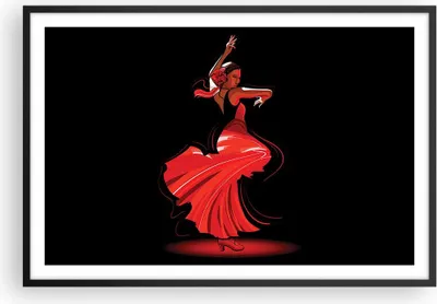 Produktbild von Gerahmtes Poster - Schwarzer Rahmen - Tanz Tänzer - 91,5x61 cm - Wand Bild - Wanddeko - Wandbilder - Kunstposter - Wandposter - Bilderrahmen - Bilder - Kunstdruck - Wandbild - P2BAA91x61-4121