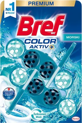 Zdjęcie produktu dla Bref Kosz do WC Color Aktiv+ Morski 2 x 50 g