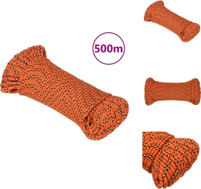 Obrázek produktu pro vidaXL Lodní lano oranžové 3 mm 500 m Polypropylen - Lana