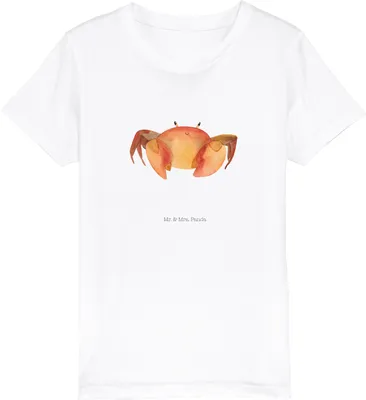 Produktbild von Mr. & Mrs. Panda Kleinkinder T-Shirt Sternzeichen Krebs 5-6 Jahre (110/116) - Weiß - Geschenk, Krabbe, Bio Kinder, Teenager, Krebse, Kindershirt, Organic, Meerestier, für