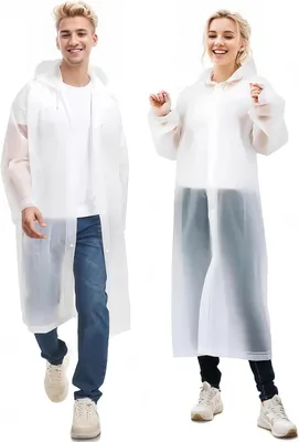 Produktbild von Wasserdichter Regenponcho für Erwachsene, 2 Stück, wiederverwendbar, leicht, für Damen, tragbar, mit Kapuze, ideal für Festivals und Konzerte