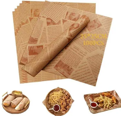 Produktbild von Kartonnen Bakpapier, 25 x 25 cm, krantenlook, vellen, voor voedselmanden