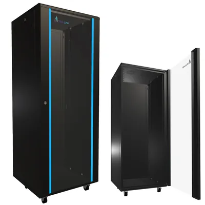 Productafbeelding van Extralink 32U Rackkast 600 x 600 mm, Zwart, Vrijstaand, 600 kg Draagvermogen, met Slot